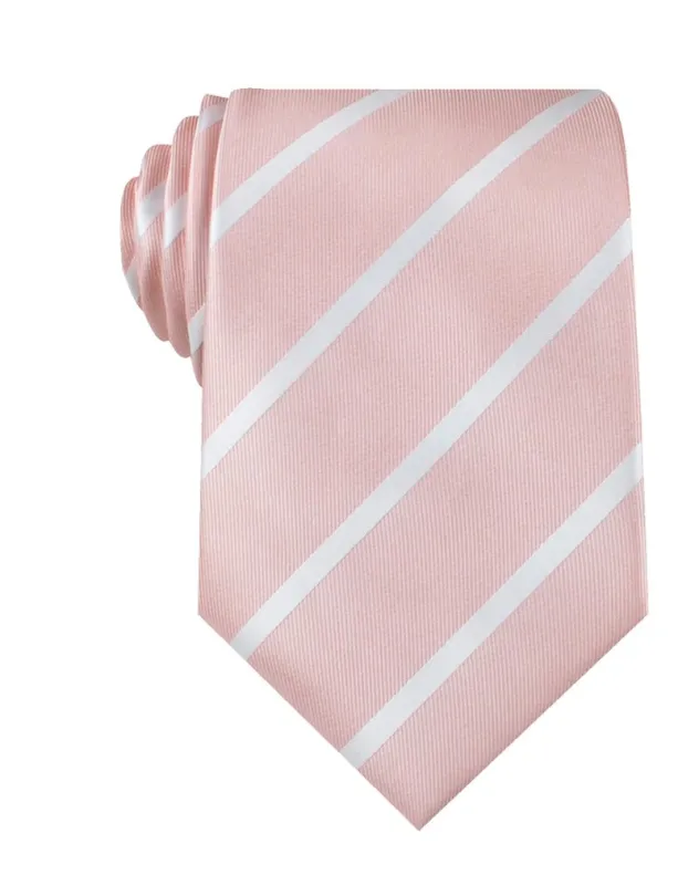 Blush Pink Striped Necktie made by OTAA