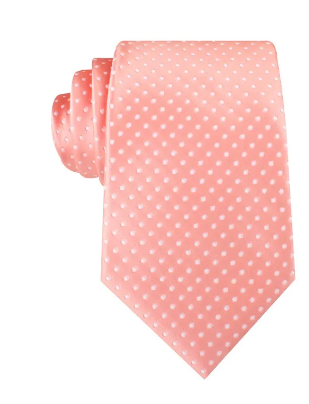 Peach Mini Polka Dots Necktie made by OTAA