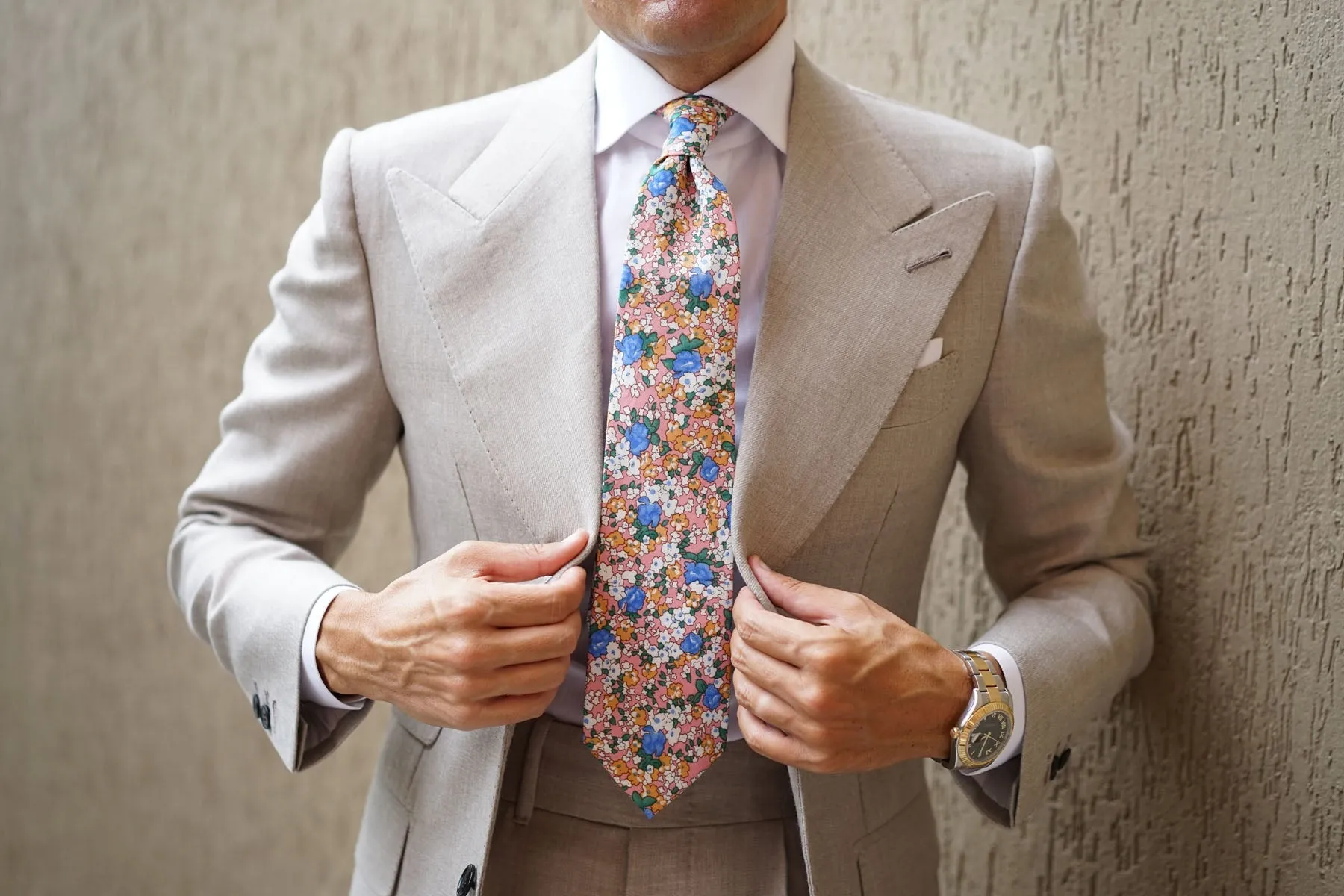 Panama Pink Floral Necktie sold by OTAA product image thumbnail 4