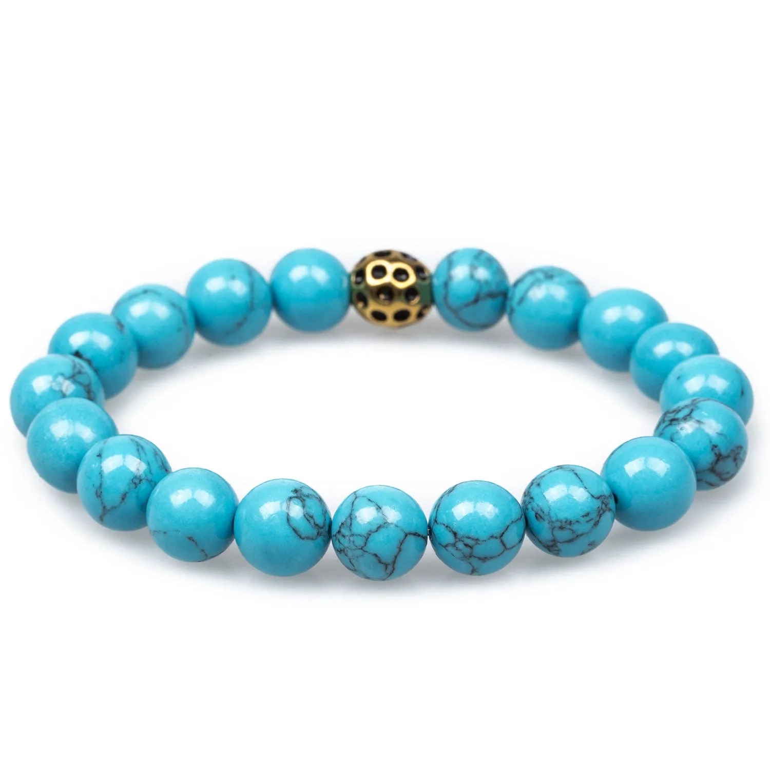 Mystique Blue Turquoise Gold Lava Bracelet sold by OTAA product image thumbnail 2