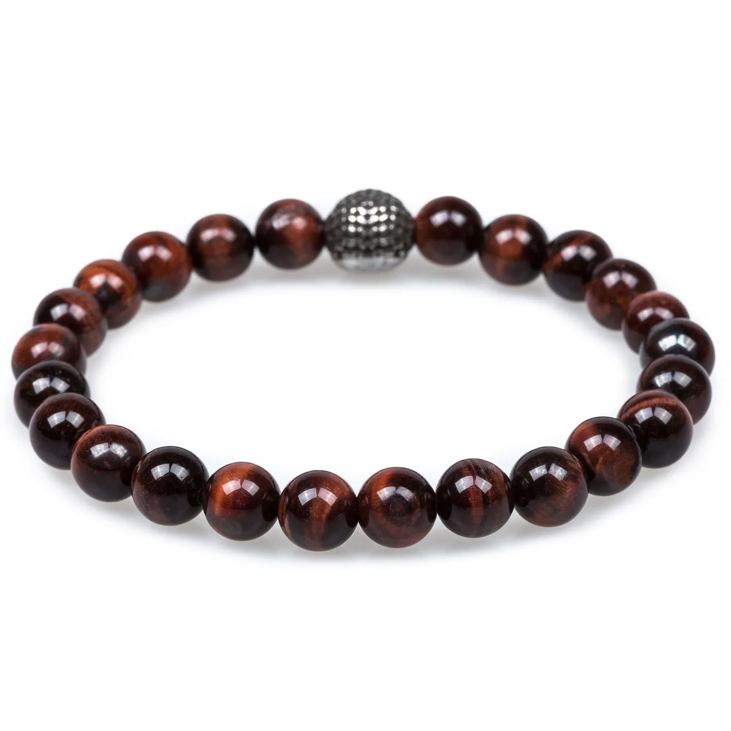 Corsair Red Tiger Eye Silver Skull Bracelet sold by OTAA product image thumbnail 2