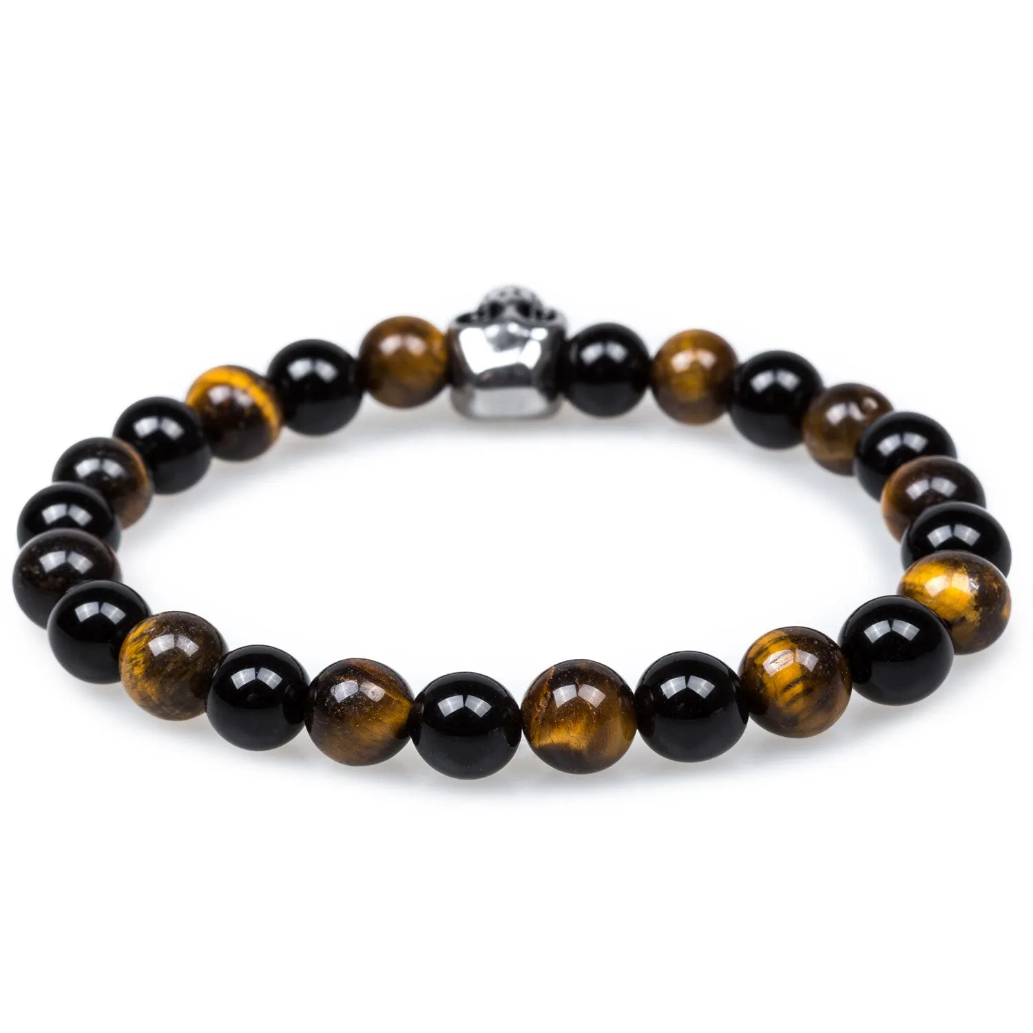 Bucko Tiger Eye Silver Skull Bracelet sold by OTAA product image thumbnail 2