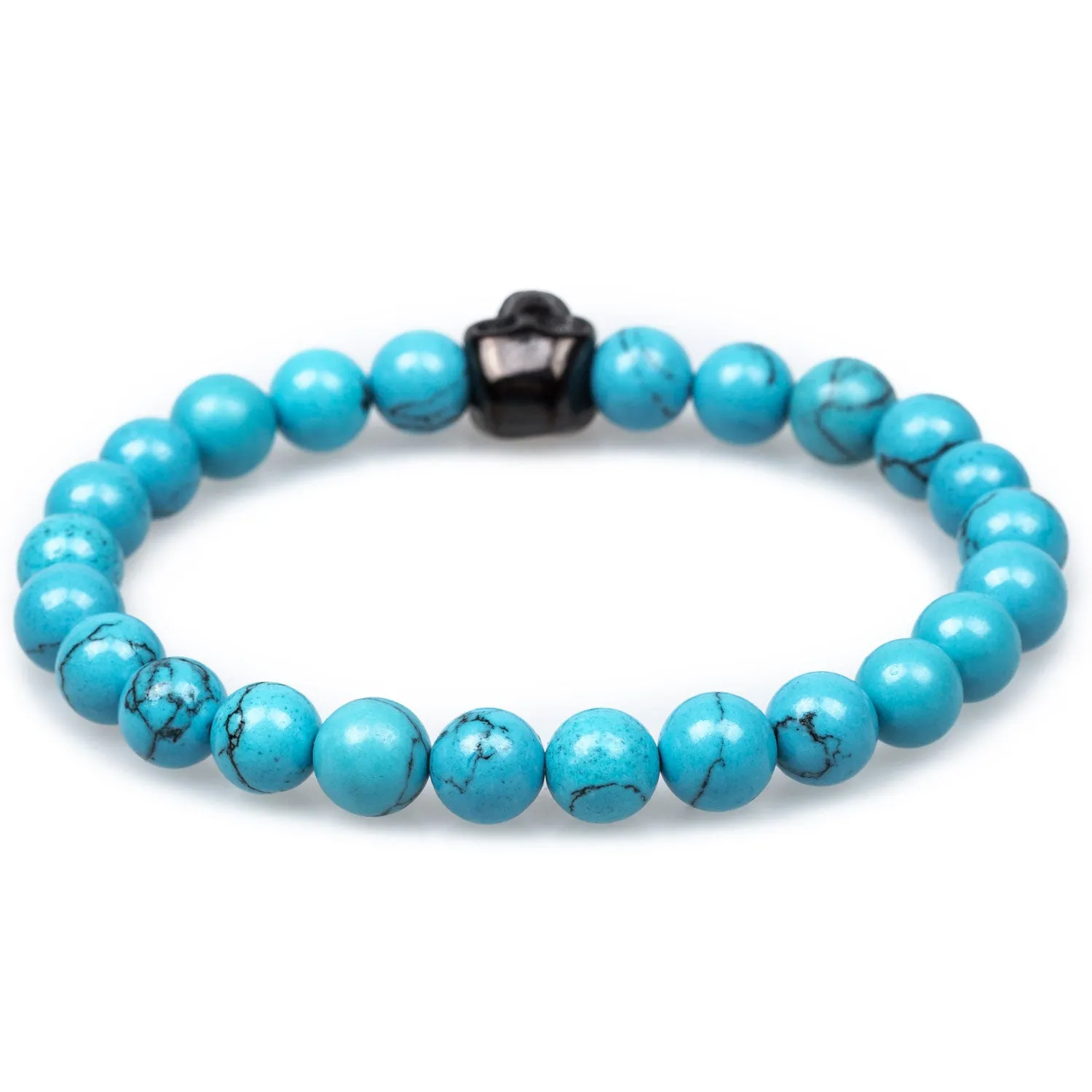 Blue Turquoise Black Skull Bracelet sold by OTAA product image thumbnail 2