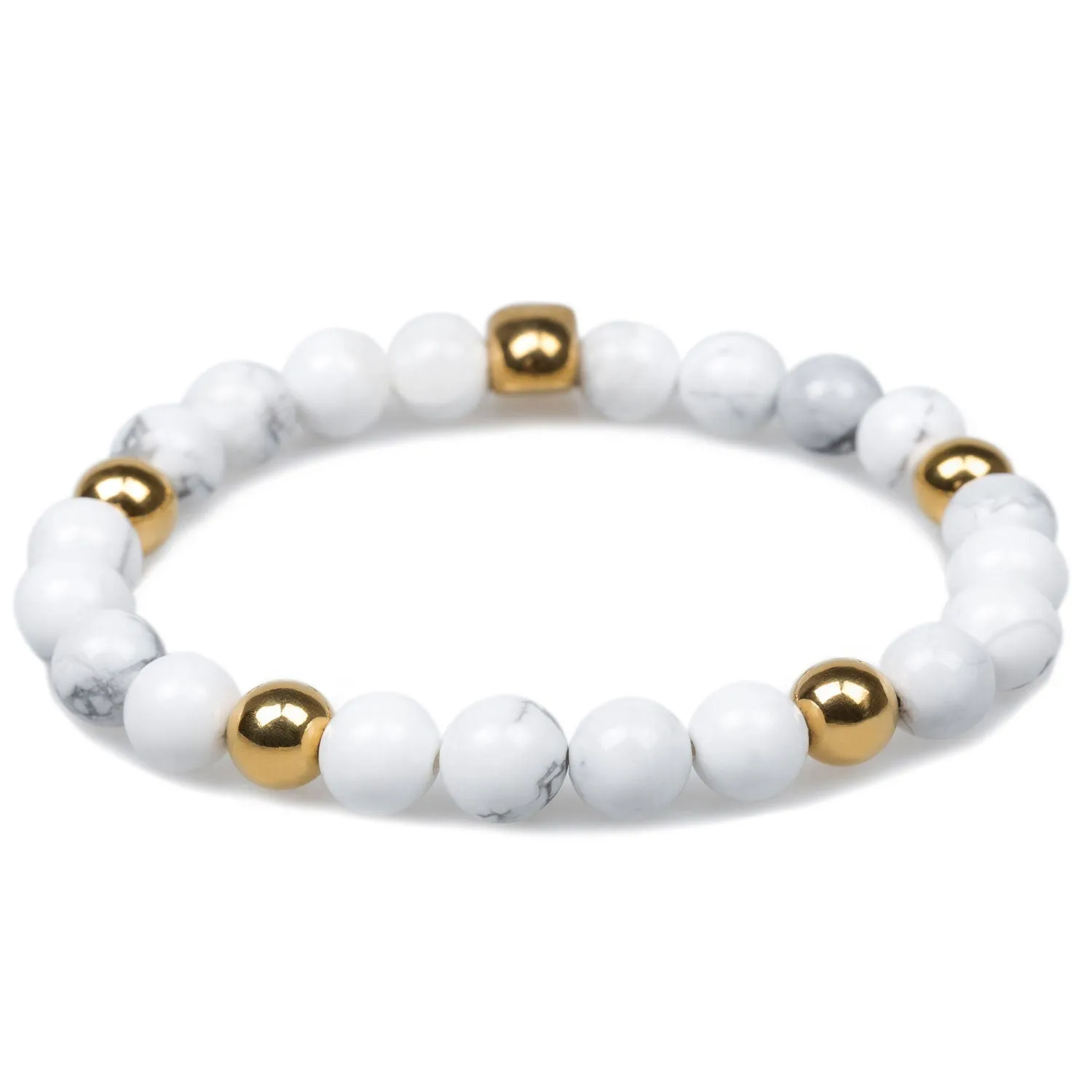 Hempen White Howlite Gold Skull Bracelet sold by OTAA product image thumbnail 2