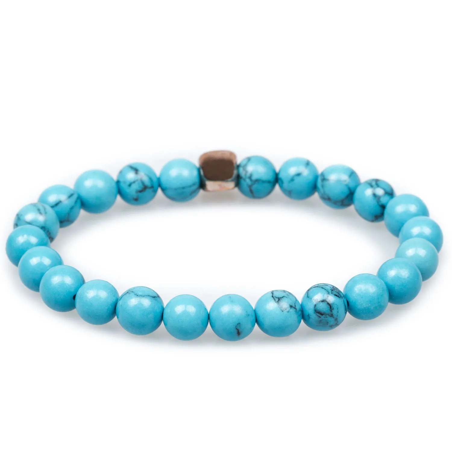 Duffle Blue Turquoise Rose Gold Skull Bracelet sold by OTAA product image thumbnail 2