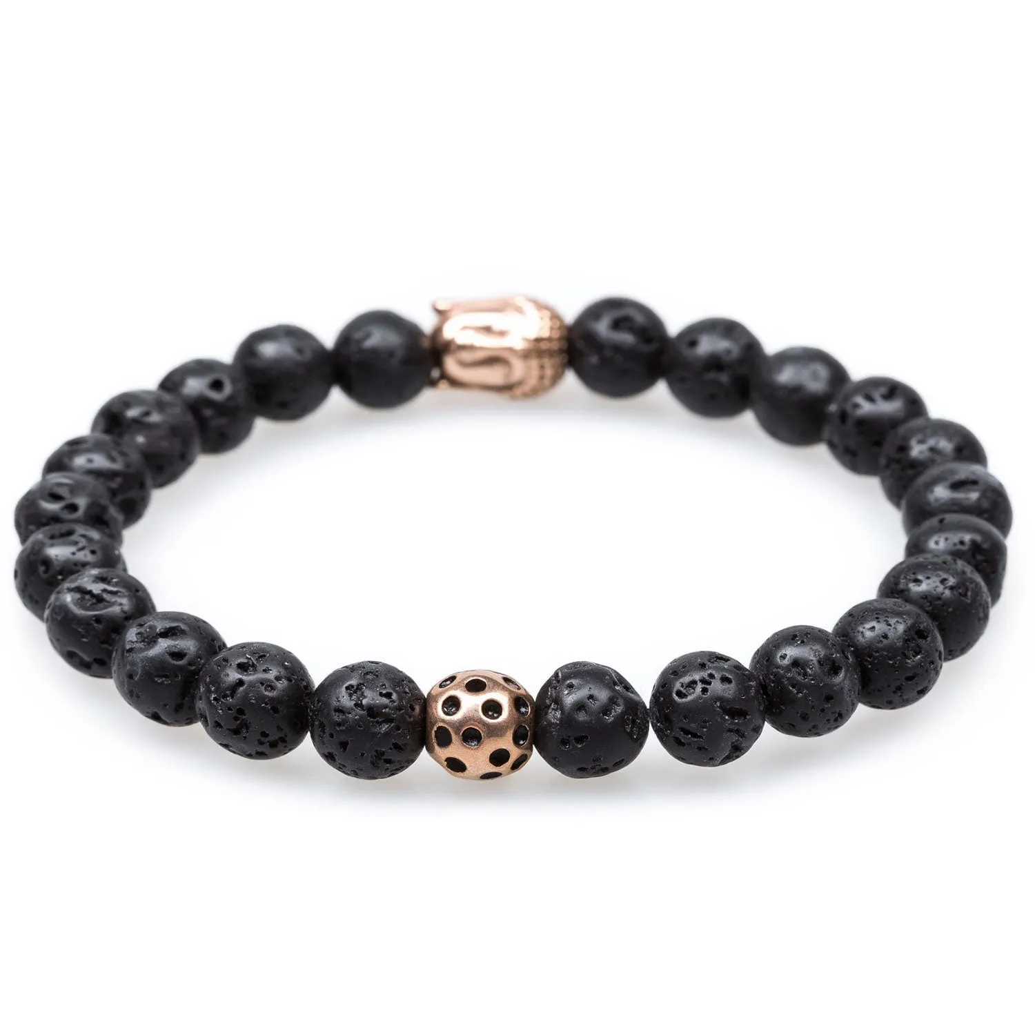 Volcanic Rock Rose Gold Buddha Bracelet sold by OTAA product image thumbnail 2