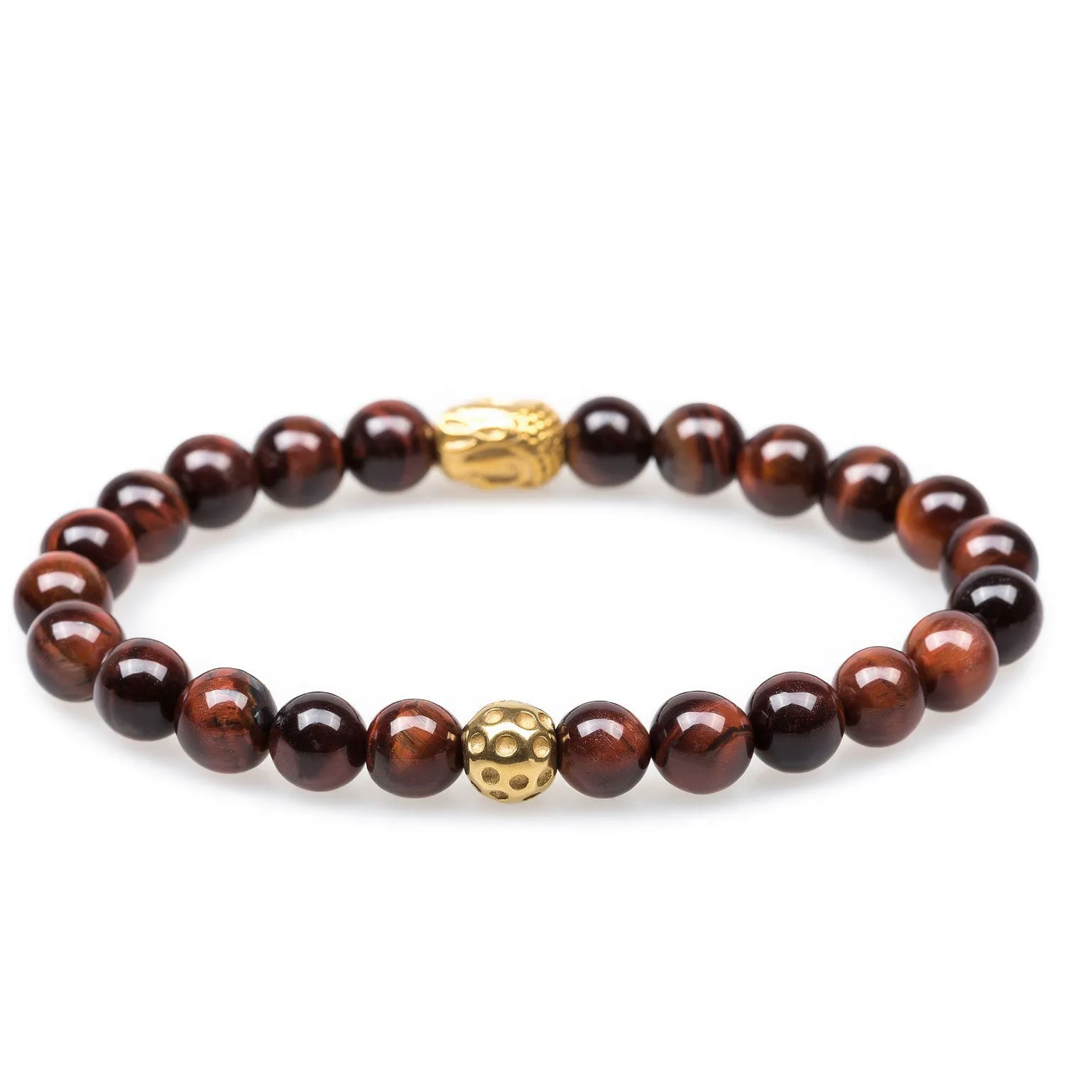 Kathmandu Red Tiger's Eye Gold Buddha Bracelet sold by OTAA product image thumbnail 2