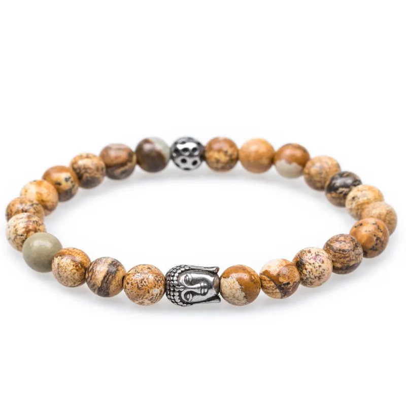 Mahayana Yellow Agate Buddha Bracelet made by OTAA