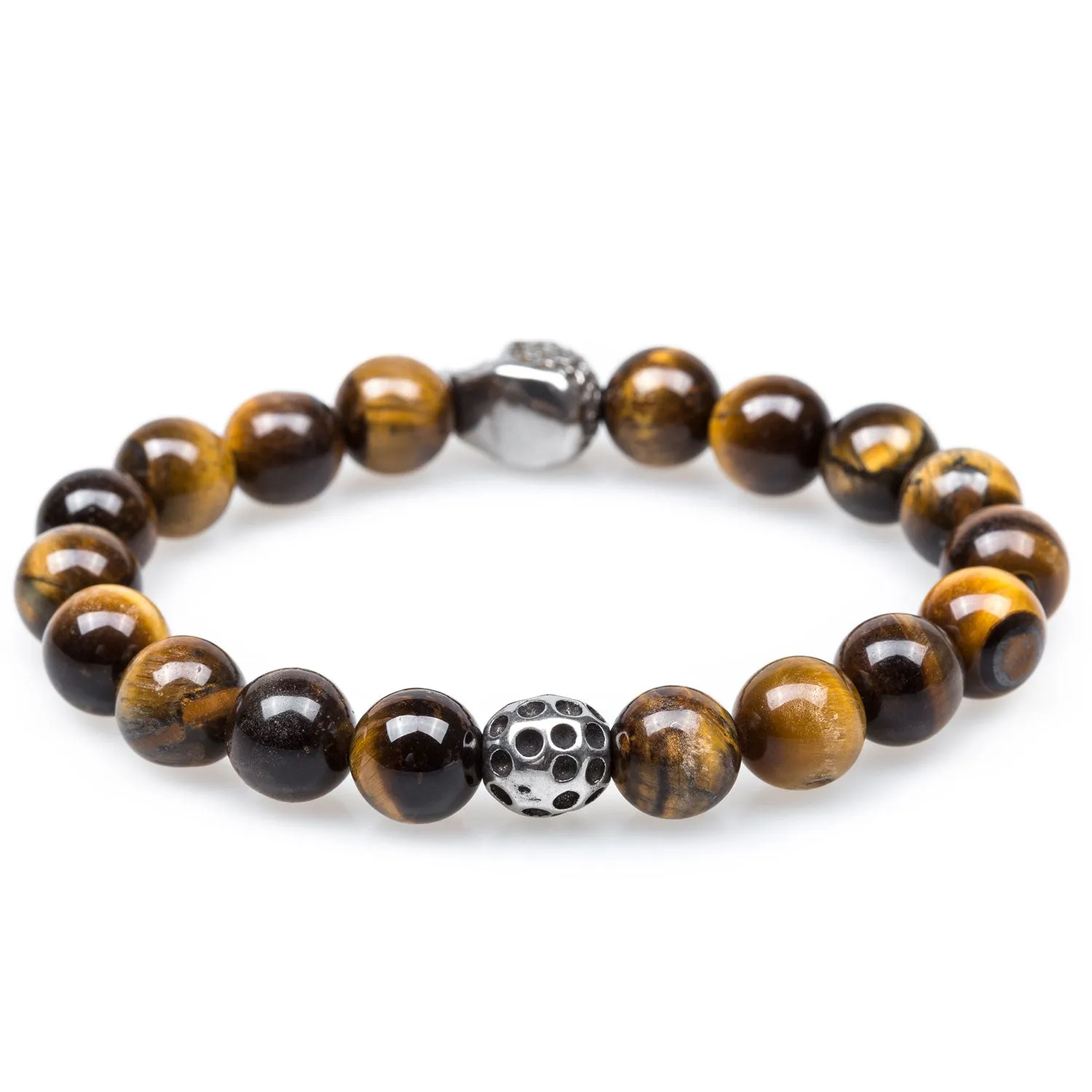 Desert Yellow Tiger's Eye Skull Bracelet sold by OTAA product image thumbnail 2