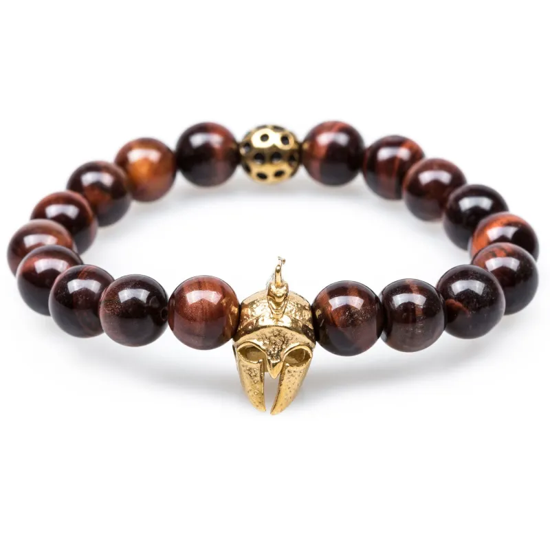 Colosseum Red Tiger's Eye Gold Warrior Bracelet made by OTAA