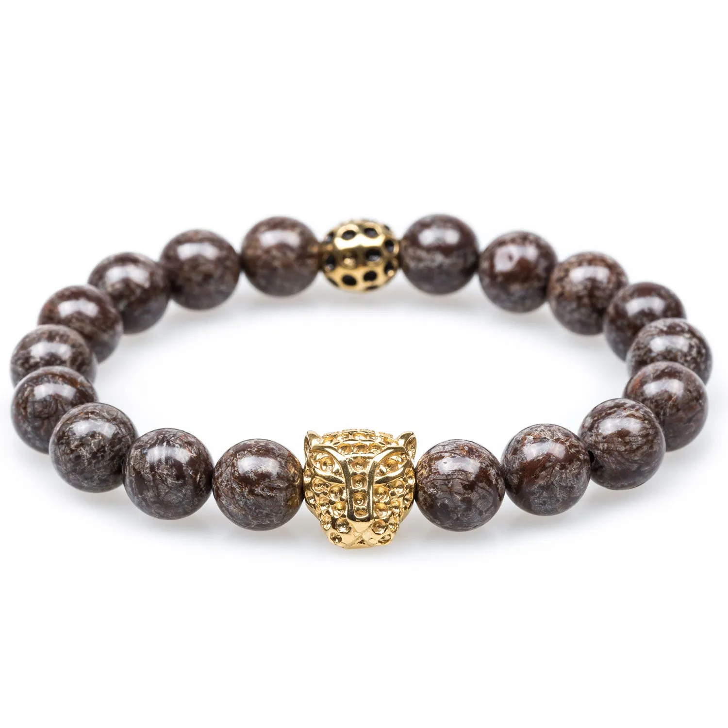 Brown Charcoal Rutile Gold Panther Bracelet sold by OTAA
