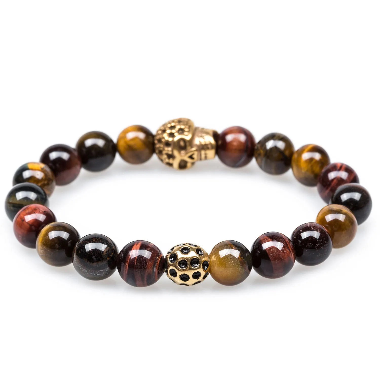 Arizona Tiger's Eye Gold Skull Bracelet sold by OTAA product image thumbnail 2