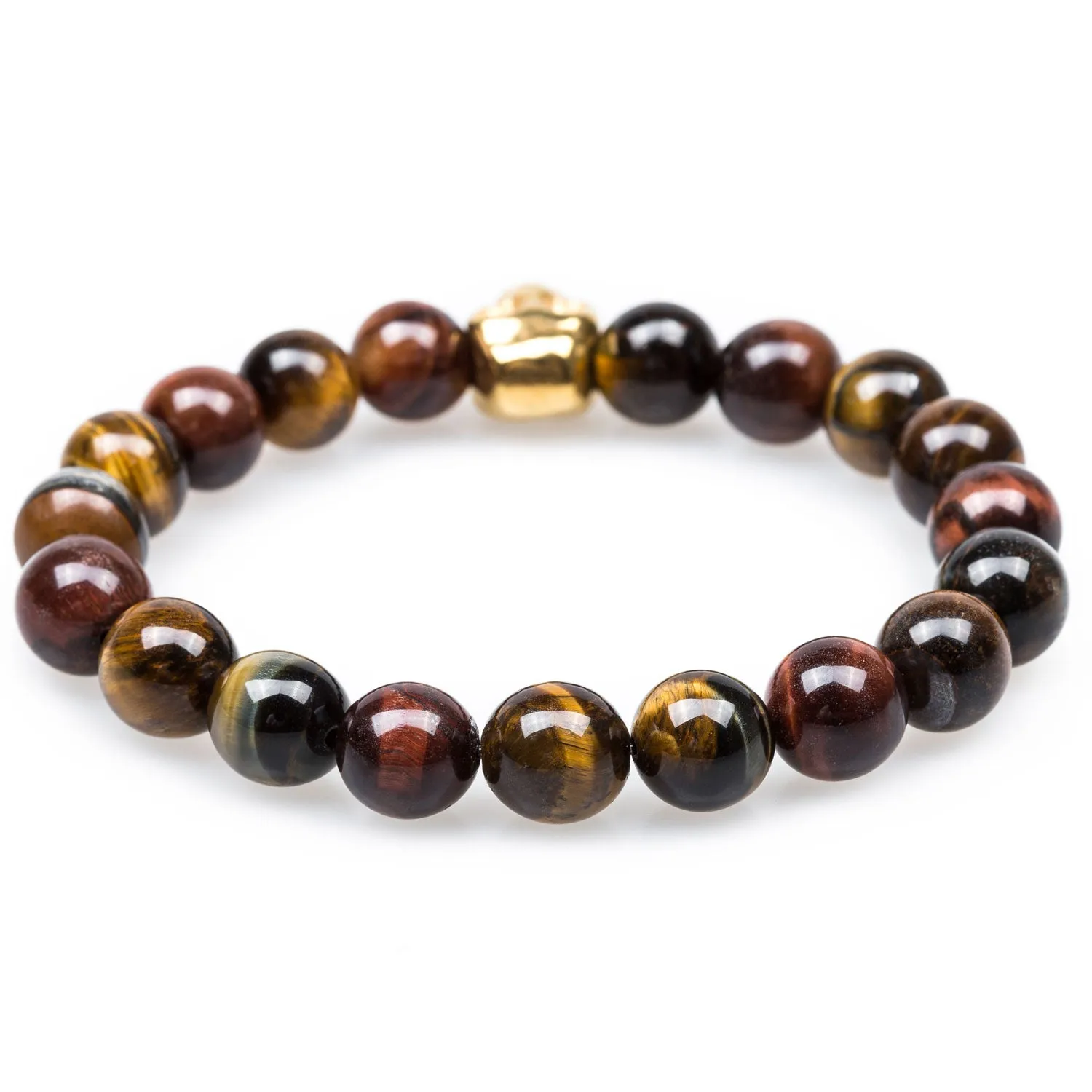 Metamorphic Tiger's Eye Gold Skull Bracelet sold by OTAA product image thumbnail 2