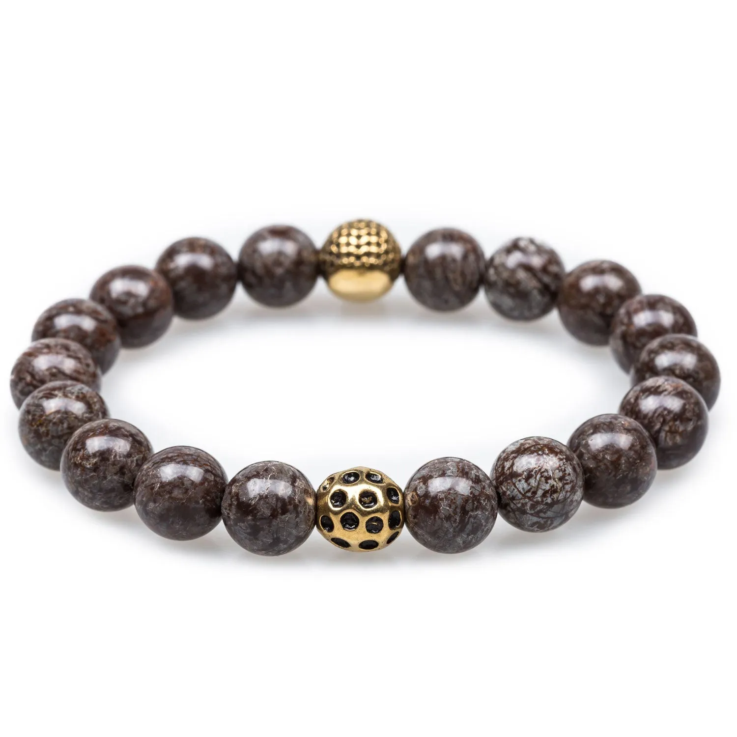Brown Charcoal Rutile Golden Age Skull Bracelet sold by OTAA product image thumbnail 2