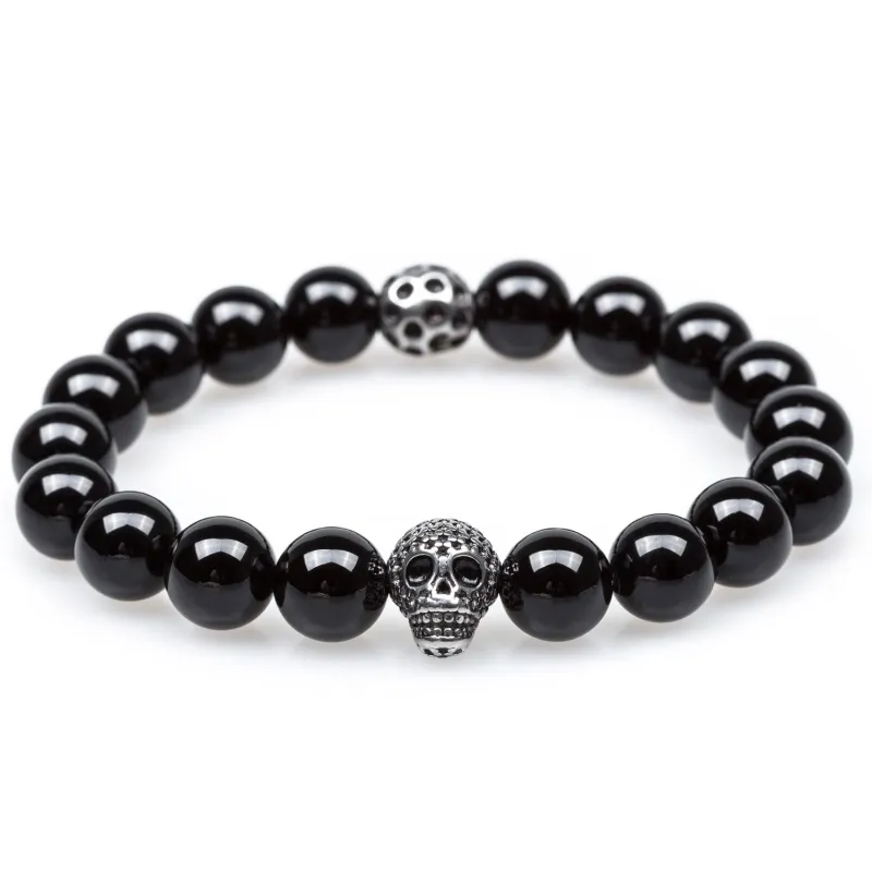 Amazonian Polished Onyx Skull Bracelet made by OTAA