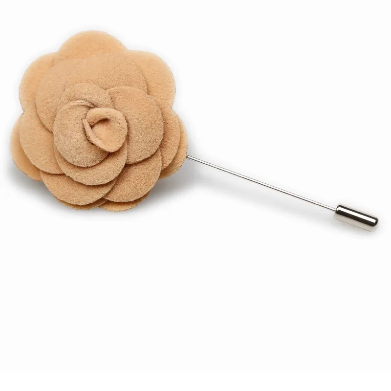 Cappuccino Velvet Lapel Flower made by OTAA