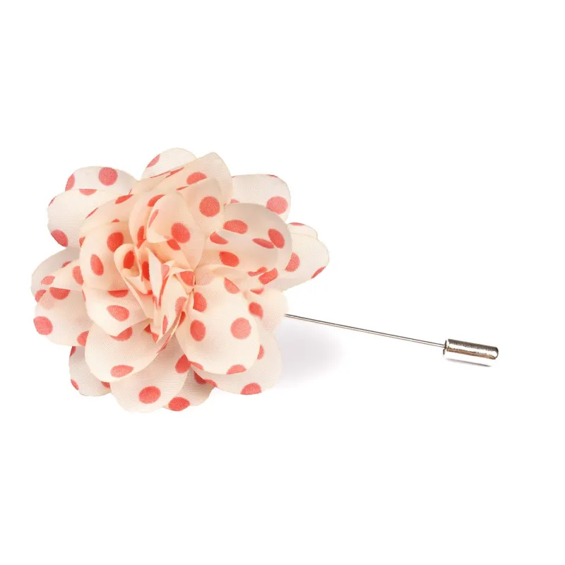 Polkadot Pink Lapel Flower made by OTAA