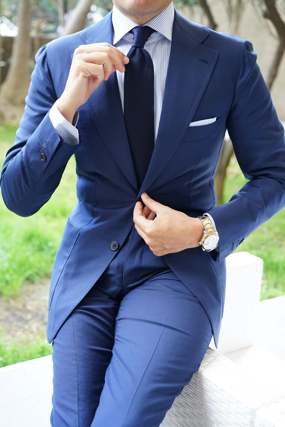 Tristful Navy Knitted Tie sold by OTAA product image thumbnail 4