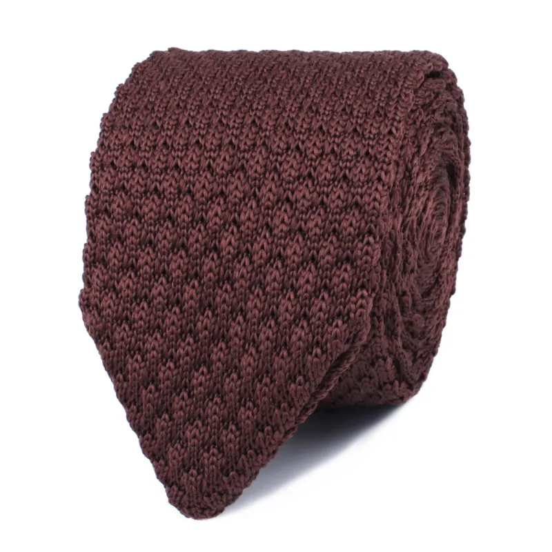 Trouvaille Brown Knitted Tie made by OTAA