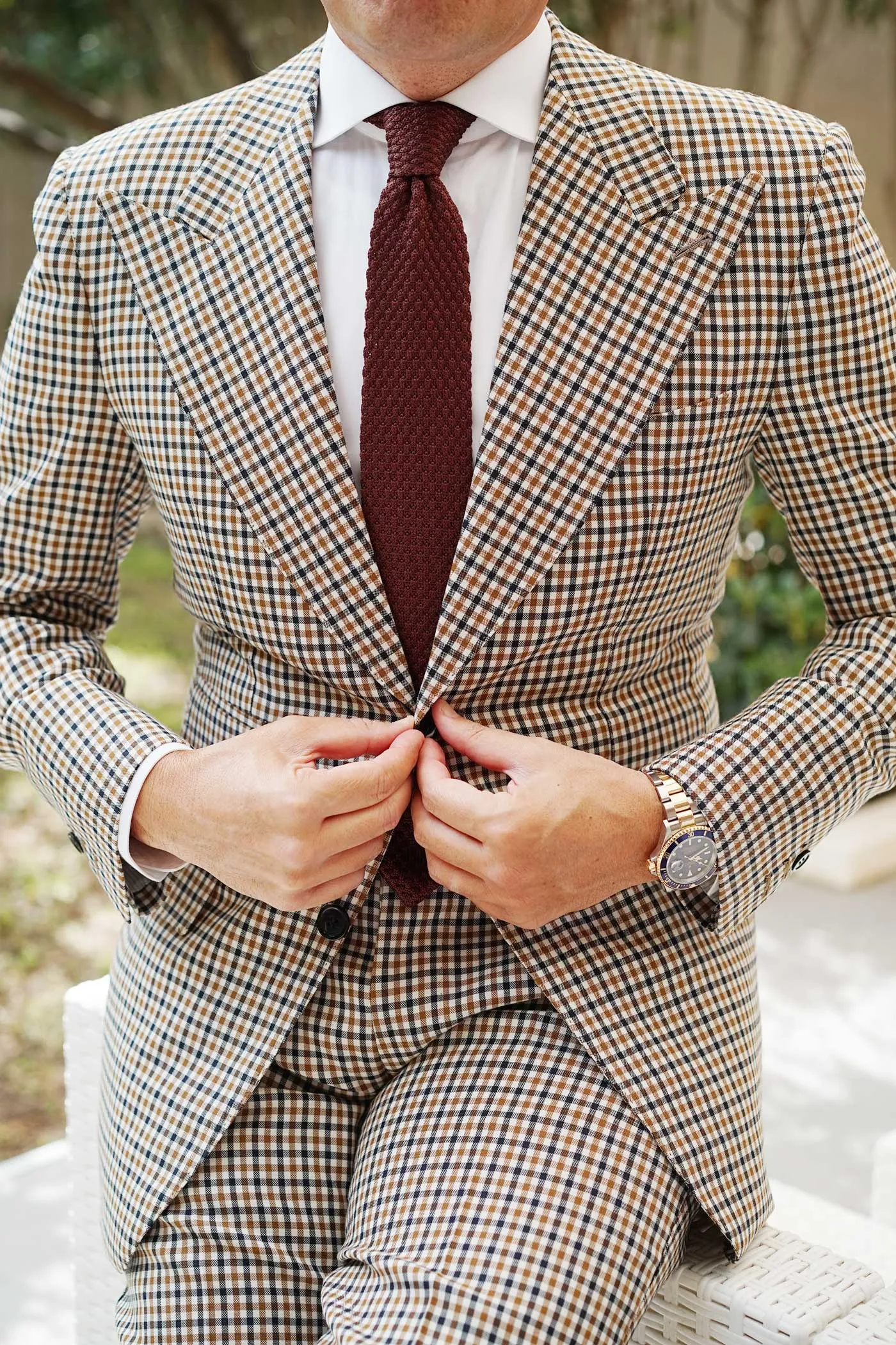 Trouvaille Brown Knitted Tie sold by OTAA product image thumbnail 4