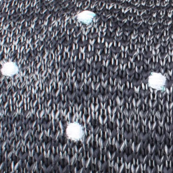 Chambray Grey Polka Dot Knitted Tie sold by OTAA product image thumbnail 2
