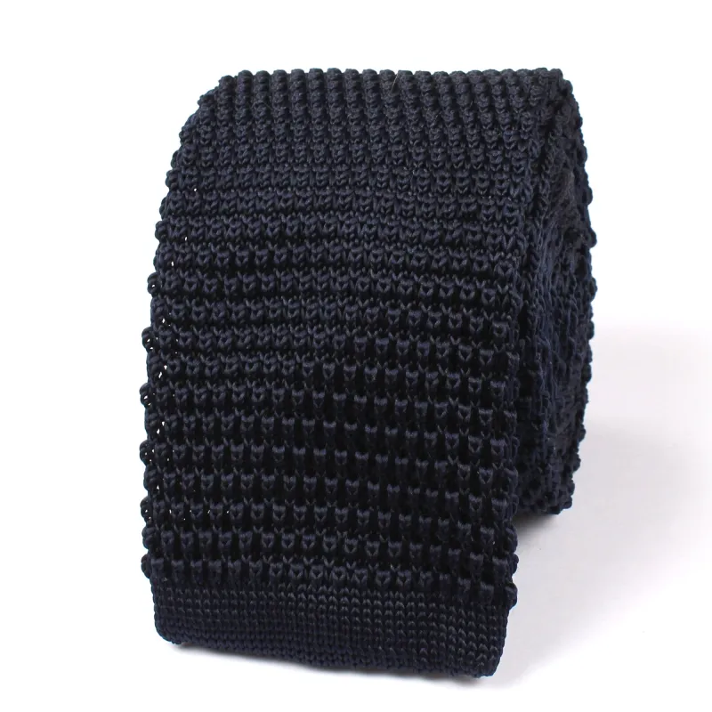 Navy Blue Knitted Tie made by OTAA