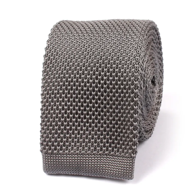 Grey Knitted Tie made by OTAA