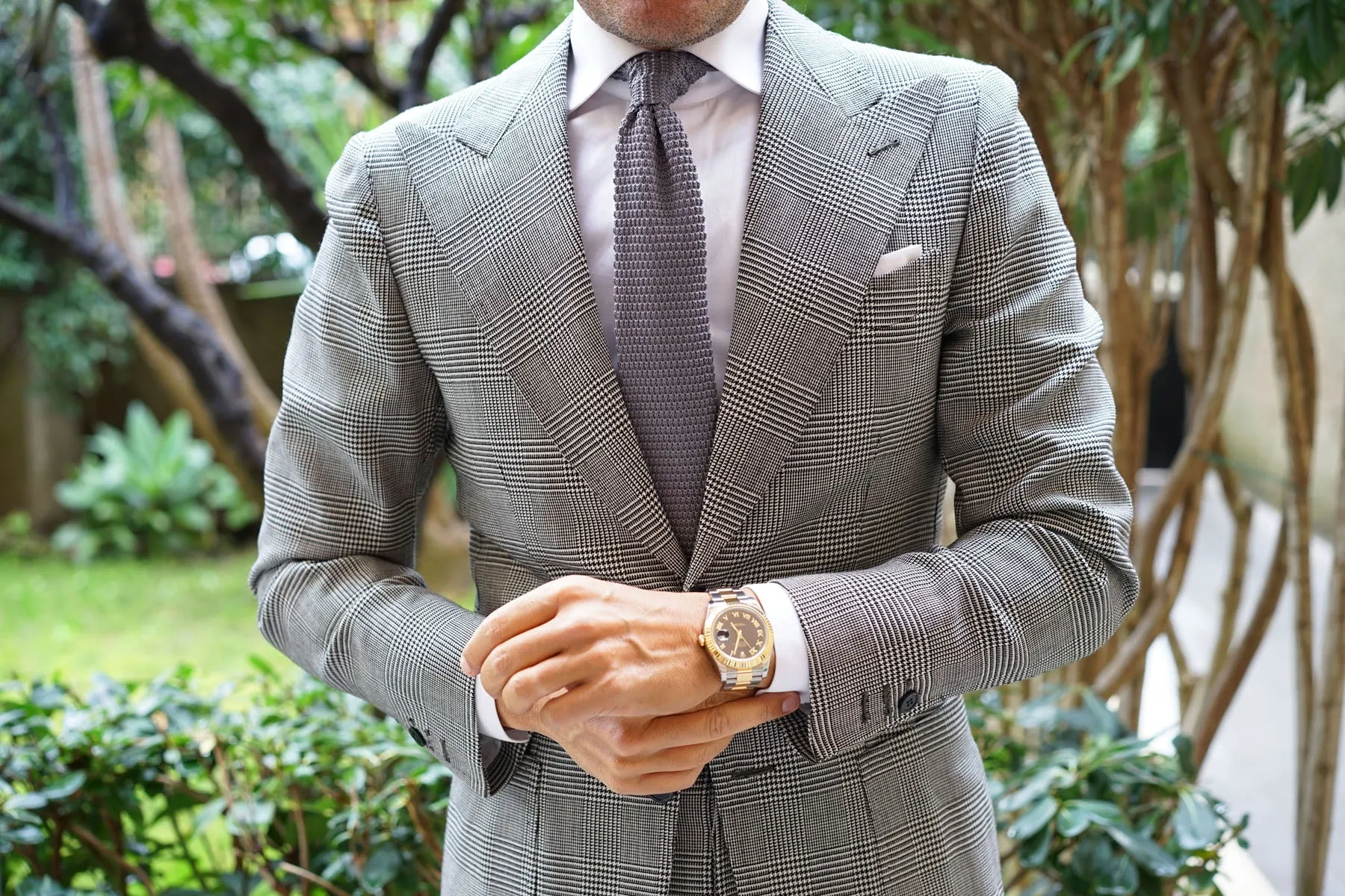 Light Grey Pointed Knitted Tie sold by OTAA product image thumbnail 5