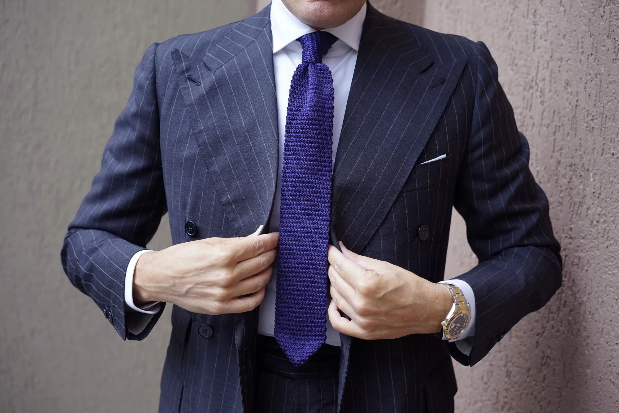 Dark Purple Pointed Knitted Tie sold by OTAA product image thumbnail 3