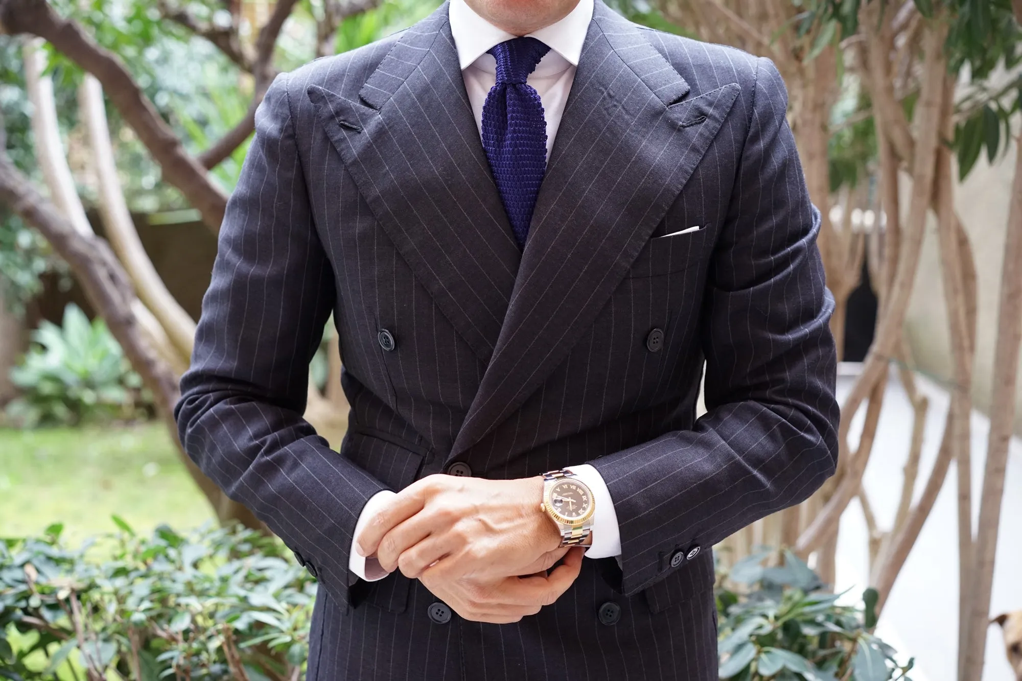 Dark Purple Pointed Knitted Tie sold by OTAA product image thumbnail 5