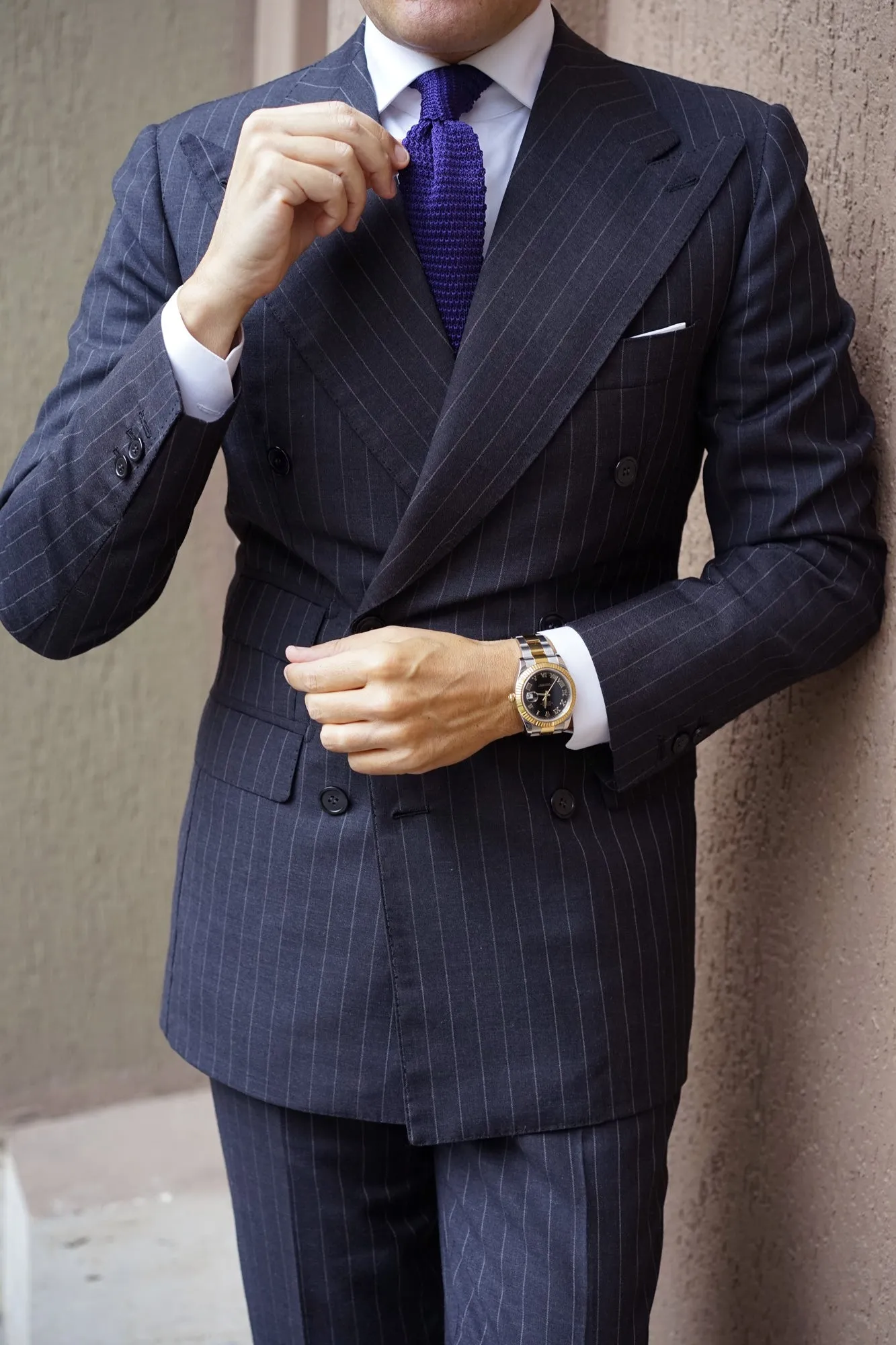 Dark Purple Pointed Knitted Tie sold by OTAA product image thumbnail 4