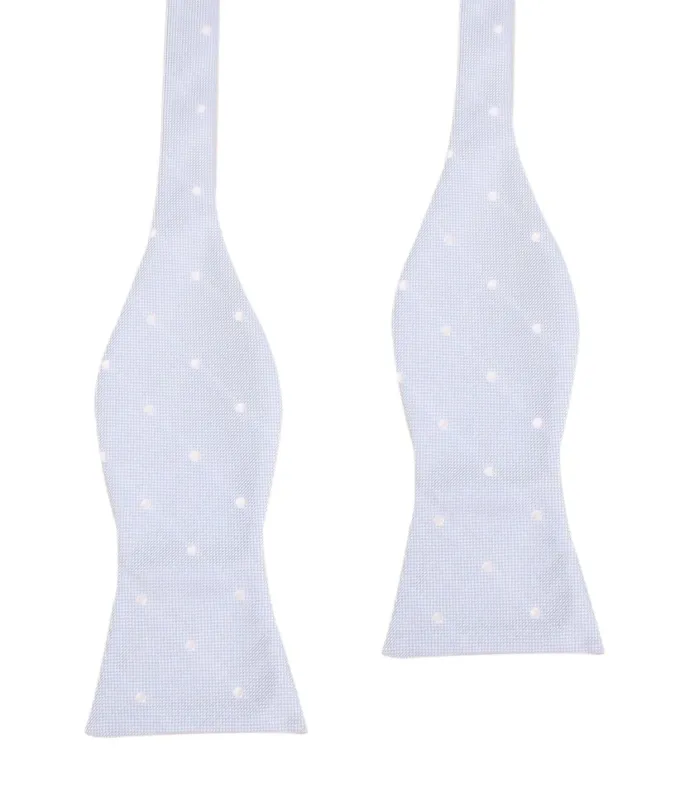 Mint Blue with White Polka Dots Self Tie Bow Tie made by OTAA