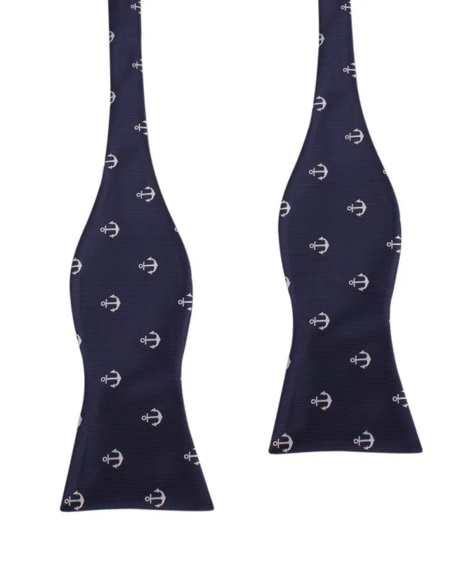 The OTAA Navy Blue Anchor Self Tie Bow Tie made by OTAA