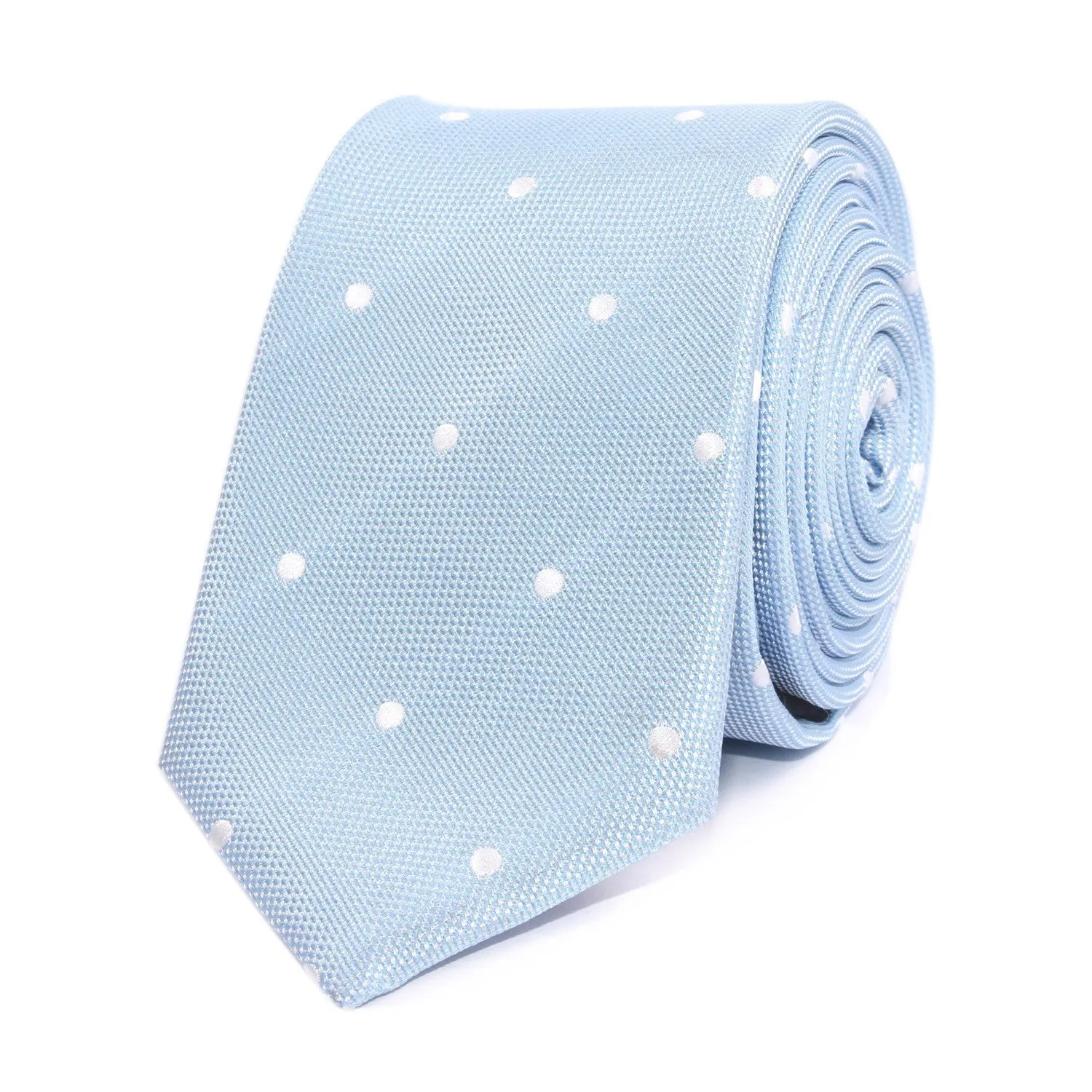 Mint Blue with White Polka Dots Skinny Tie sold by OTAA product image thumbnail 2