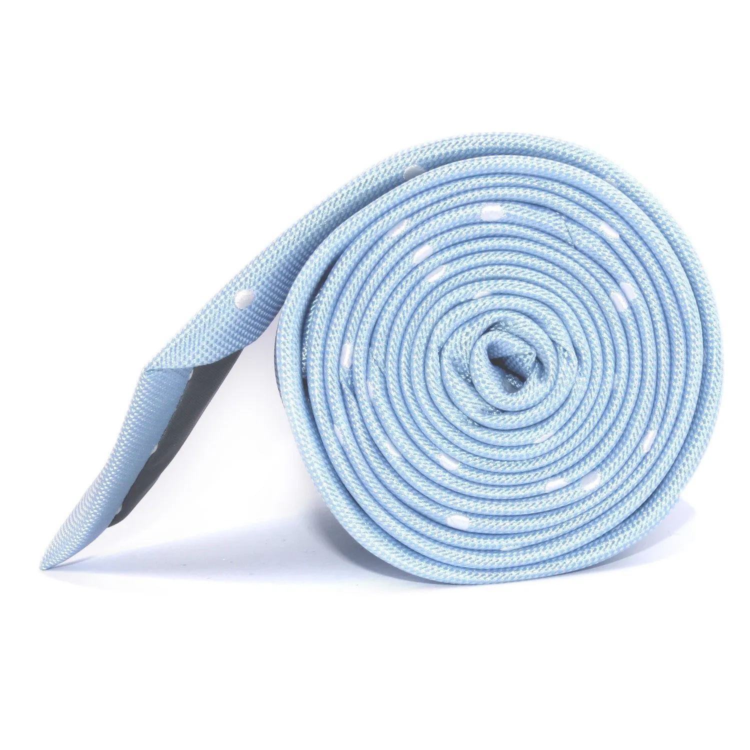Mint Blue with White Polka Dots Skinny Tie sold by OTAA product image thumbnail 3