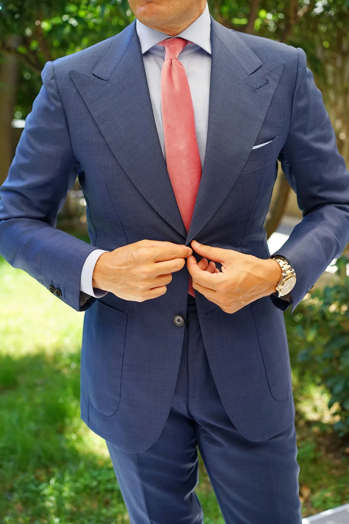 Nude Pink Velvet Skinny Tie sold by OTAA product image thumbnail 5