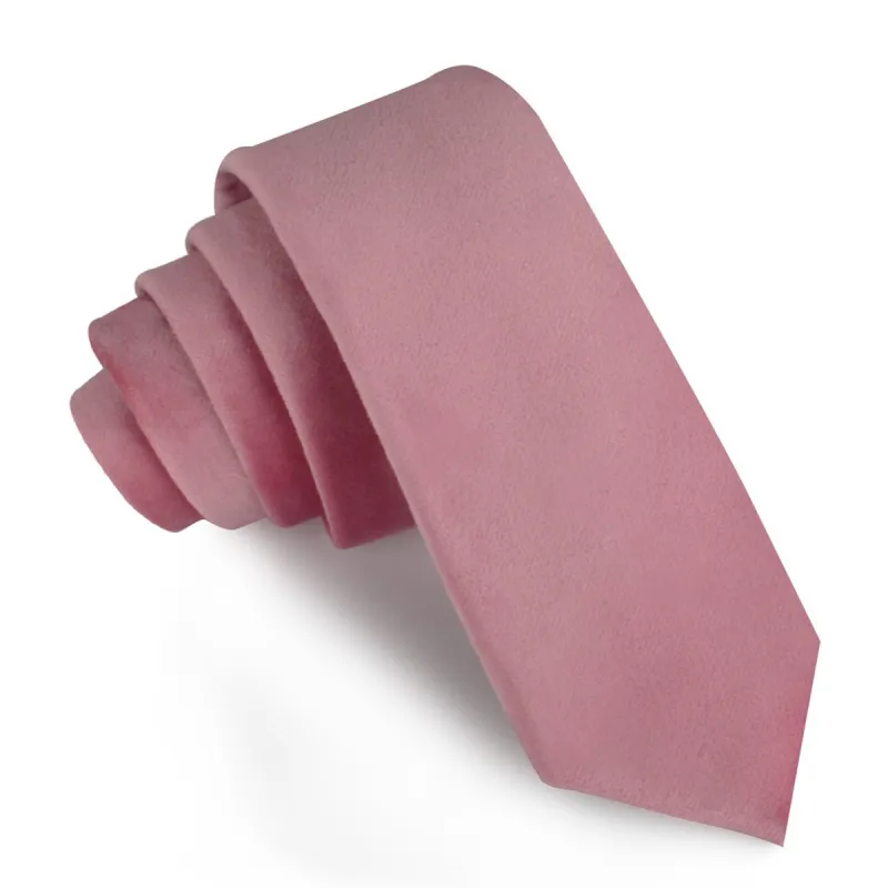 Nude Pink Velvet Skinny Tie made by OTAA
