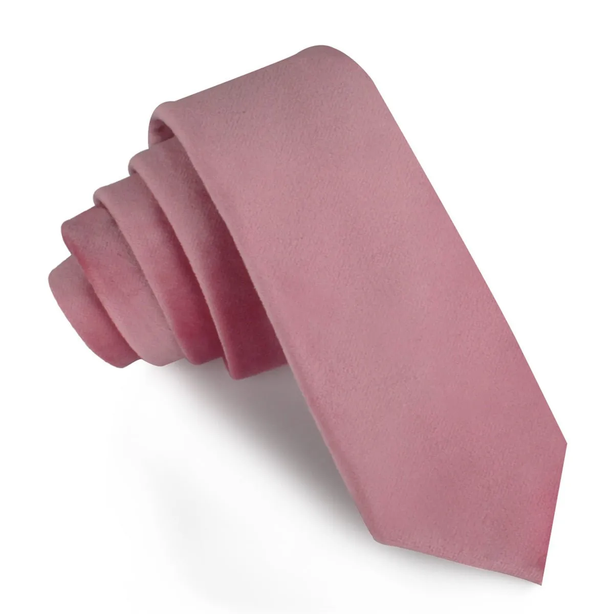 Nude Pink Velvet Skinny Tie sold by OTAA