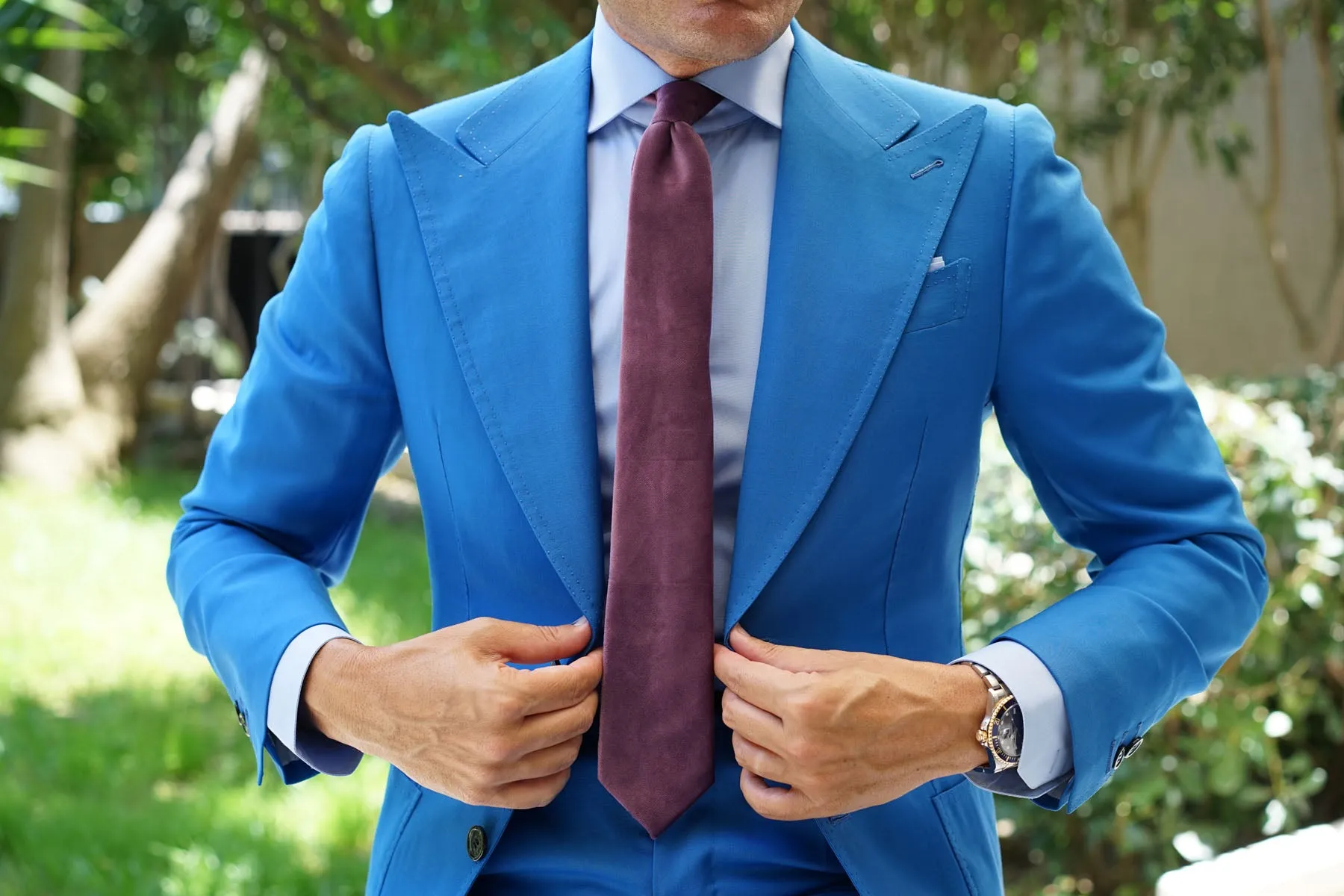 Dusty Lilac Purple Velvet Skinny Tie sold by OTAA product image thumbnail 4