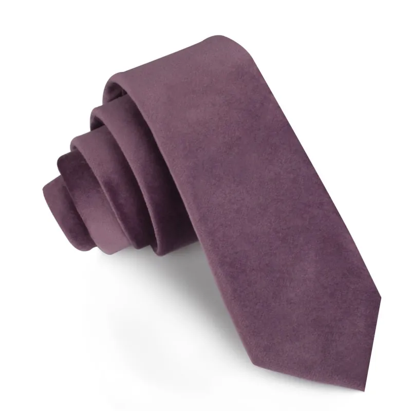 Dusty Lilac Purple Velvet Skinny Tie made by OTAA