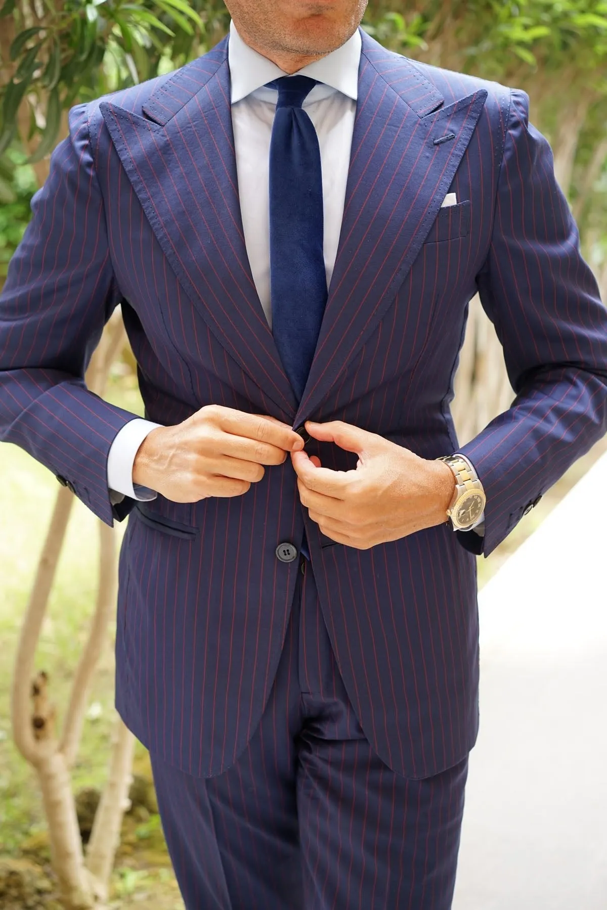 Royal Blue Velvet Skinny Tie sold by OTAA product image thumbnail 5