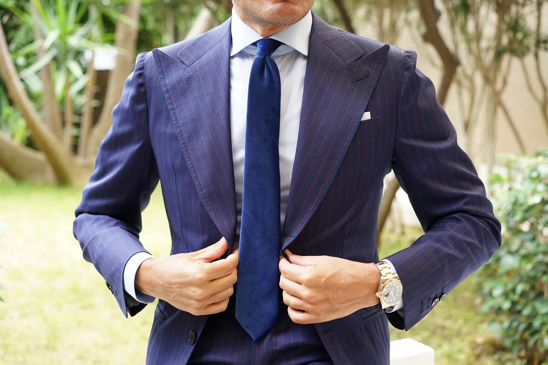 Royal Blue Velvet Skinny Tie sold by OTAA product image thumbnail 4