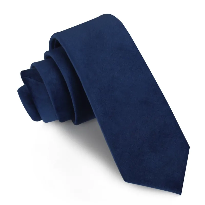 Royal Blue Velvet Skinny Tie made by OTAA