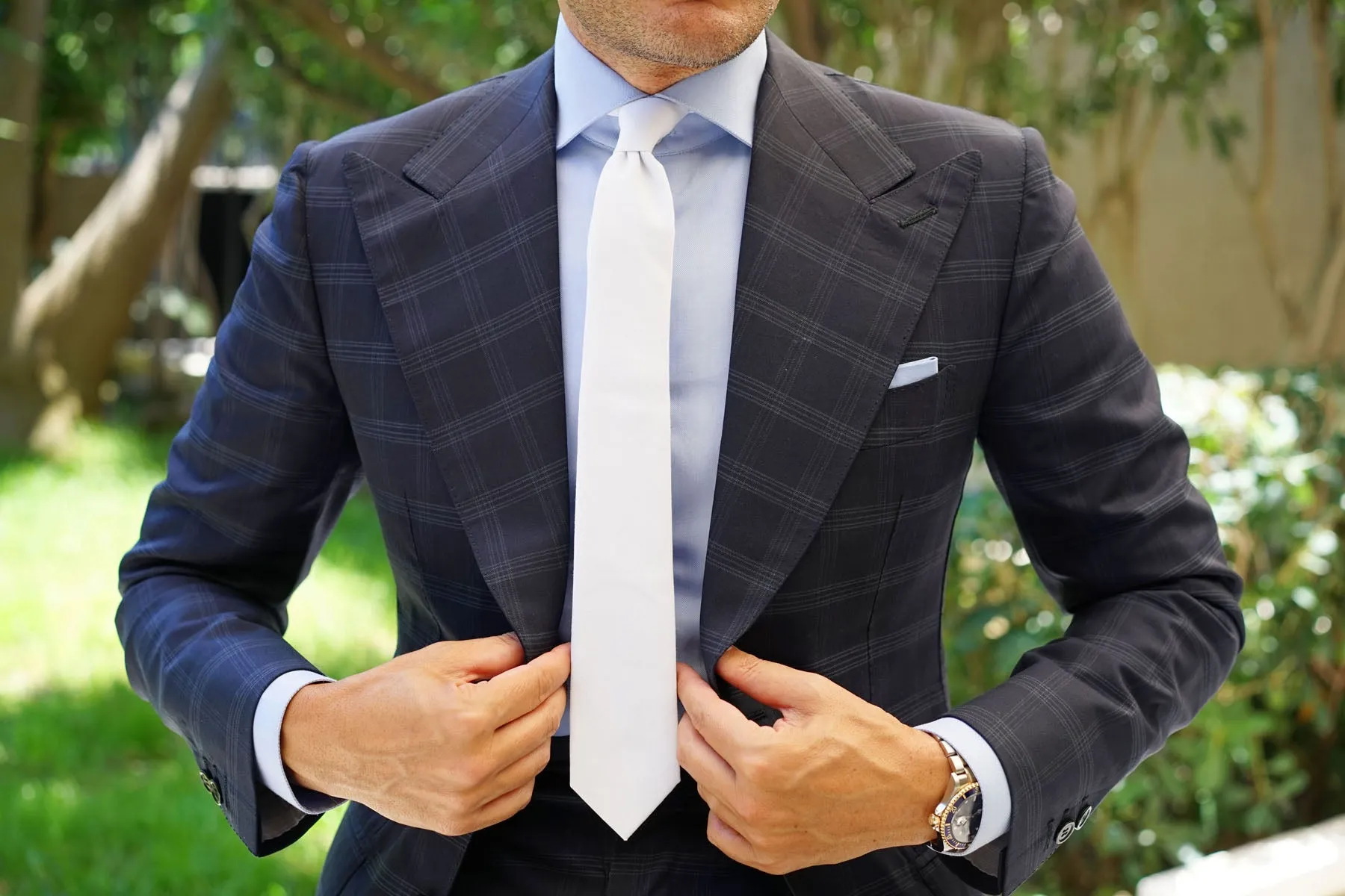 White Velvet Skinny Tie sold by OTAA product image thumbnail 4