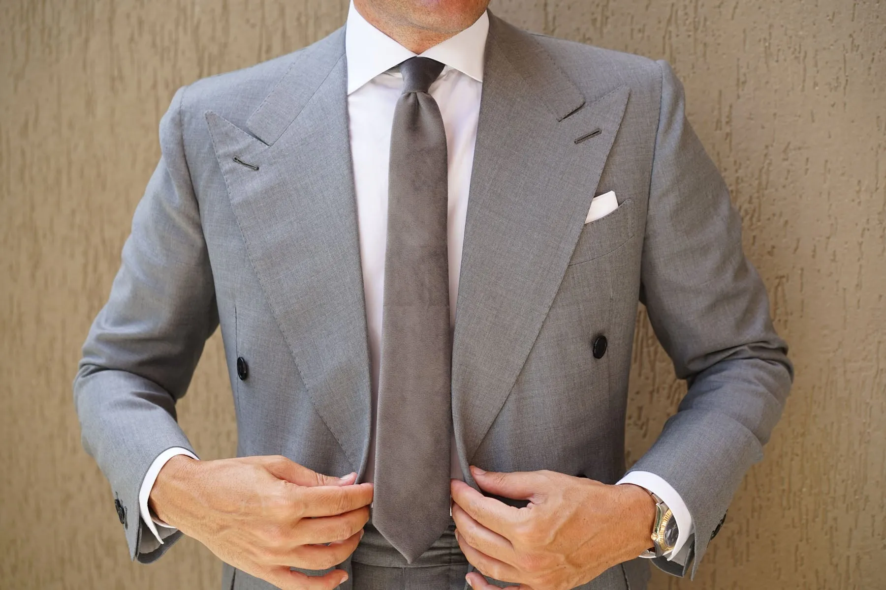 Grey Velvet Skinny Tie sold by OTAA product image thumbnail 4