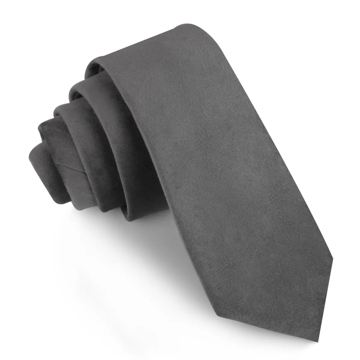 Grey Velvet Skinny Tie sold by OTAA