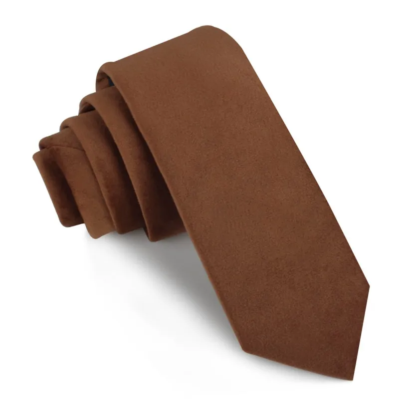 Brown Velvet Skinny Tie made by OTAA