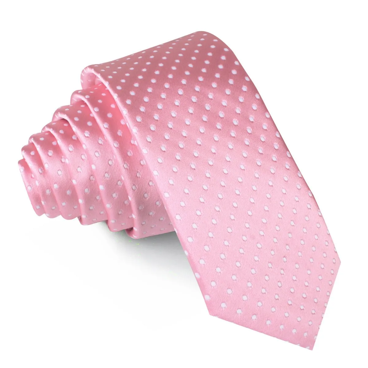 Rose Pink Mini Polka Dots Skinny Tie sold by OTAA