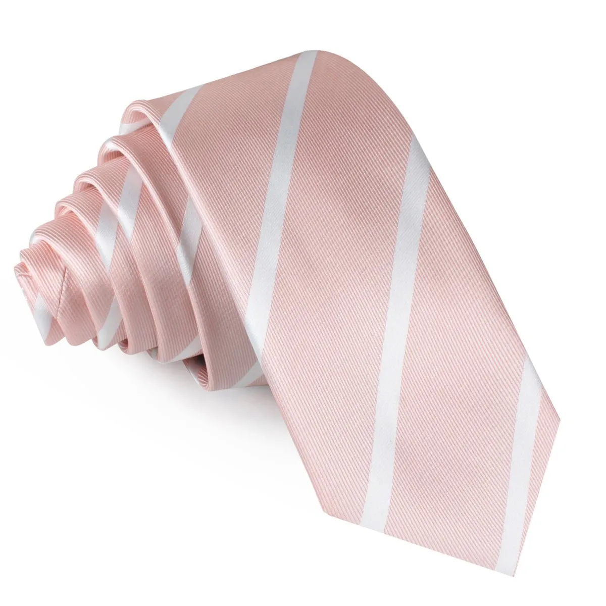 Blush Pink Striped Skinny Tie sold by OTAA