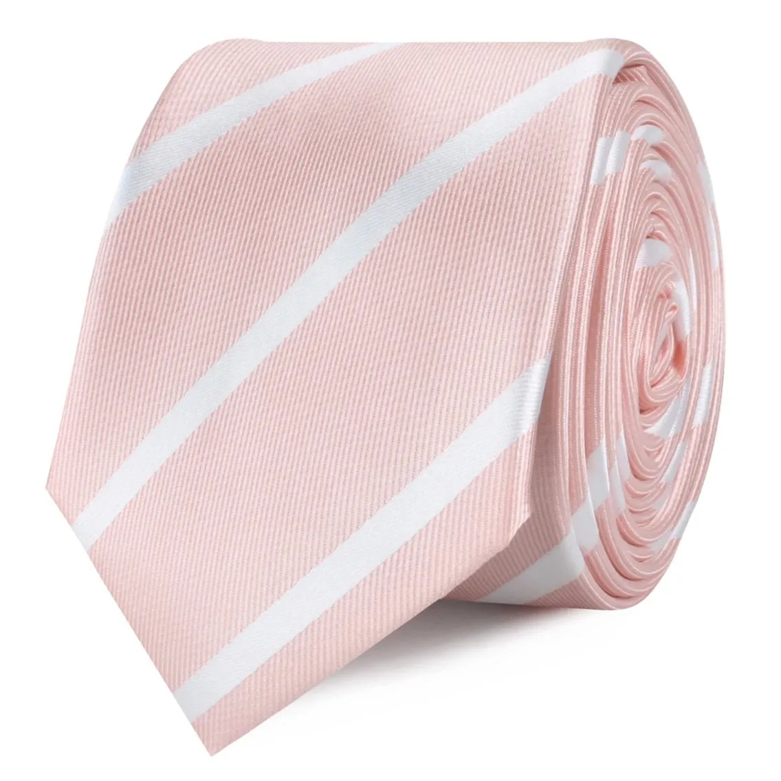 Blush Pink Striped Skinny Tie sold by OTAA product image thumbnail 2